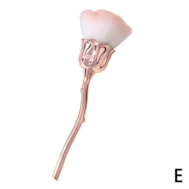 Rose-patterned nail art powder blush brush, nail polish dust removal brush, soft bristle brush
